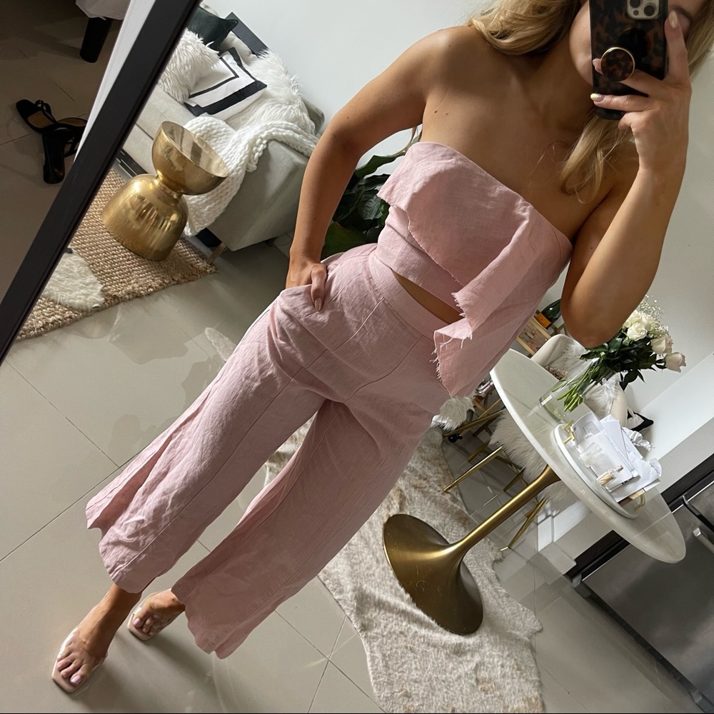 Bec + Bridge “Evie” crop top and pants set - blush pink - fashionable & fabulous